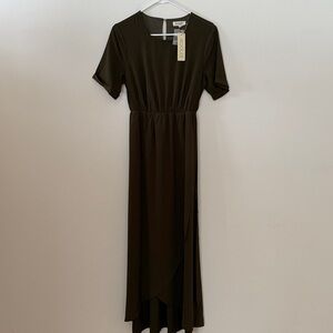 Roolee Taylor Jane Maxi Wrap Bridesmaid Dress - Olive